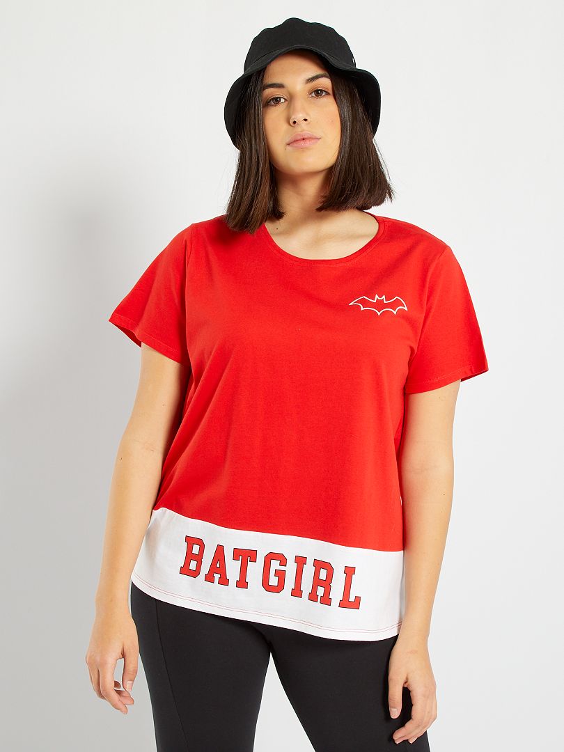 T-shirt met print 'Batgirl' rood - Kiabi