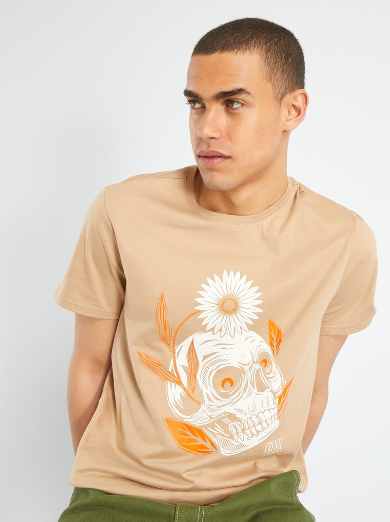 T-shirt met print BIEGE - Kiabi