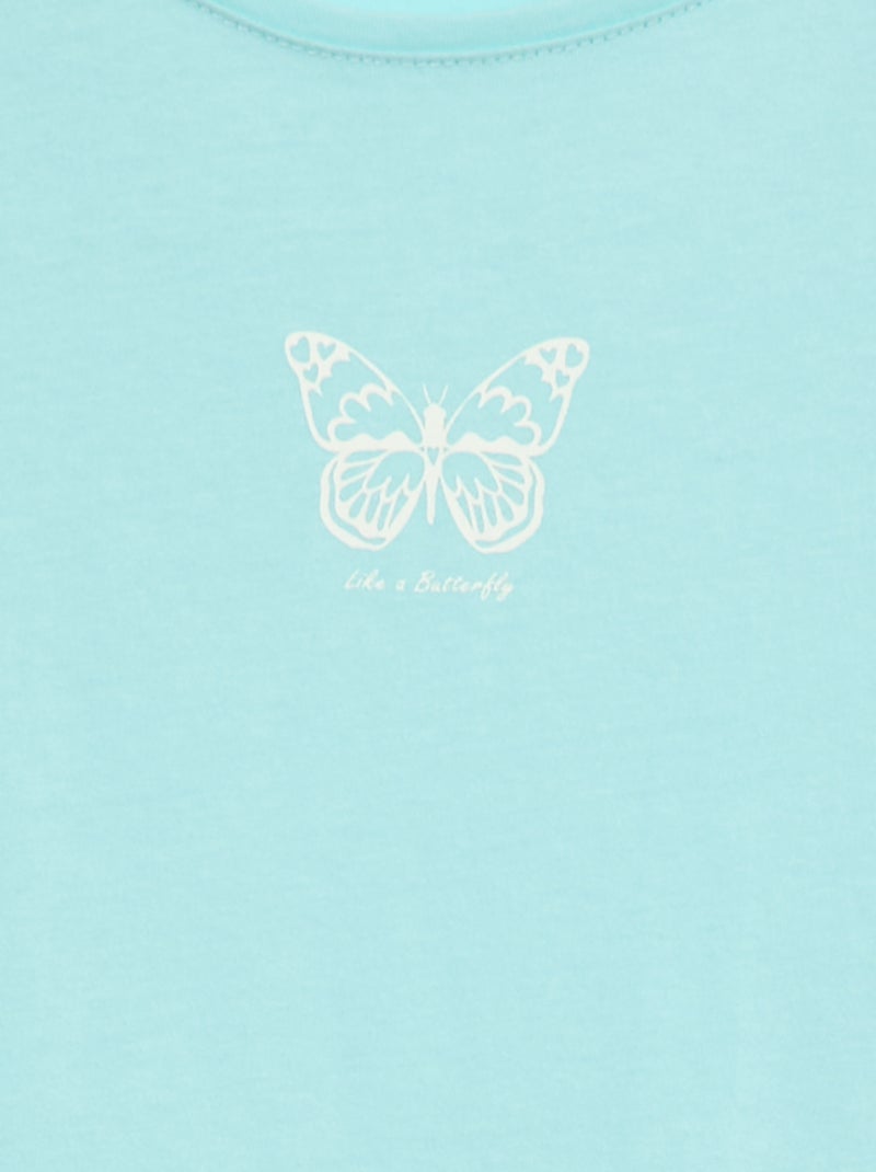 T-shirt met print Blauw - Kiabi