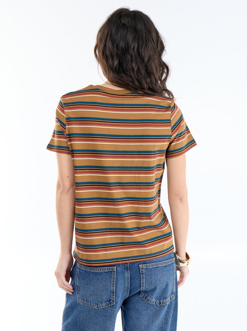 T-shirt met print Bruin - Kiabi