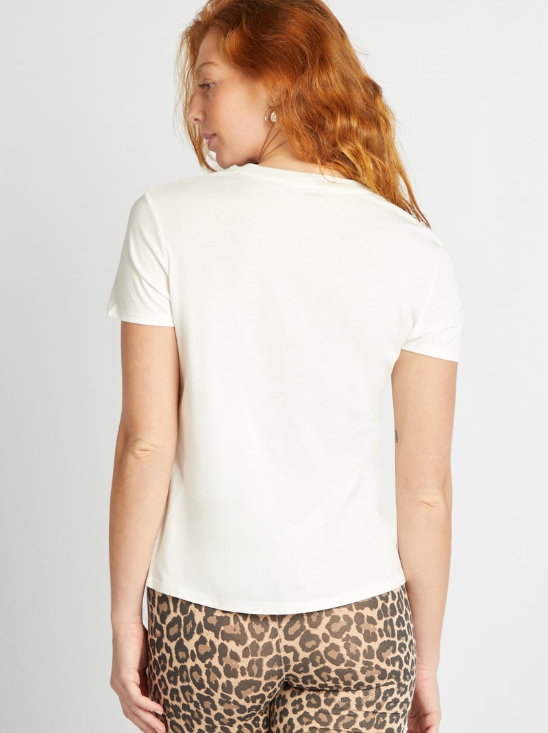 T-shirt met print Ecru - Kiabi