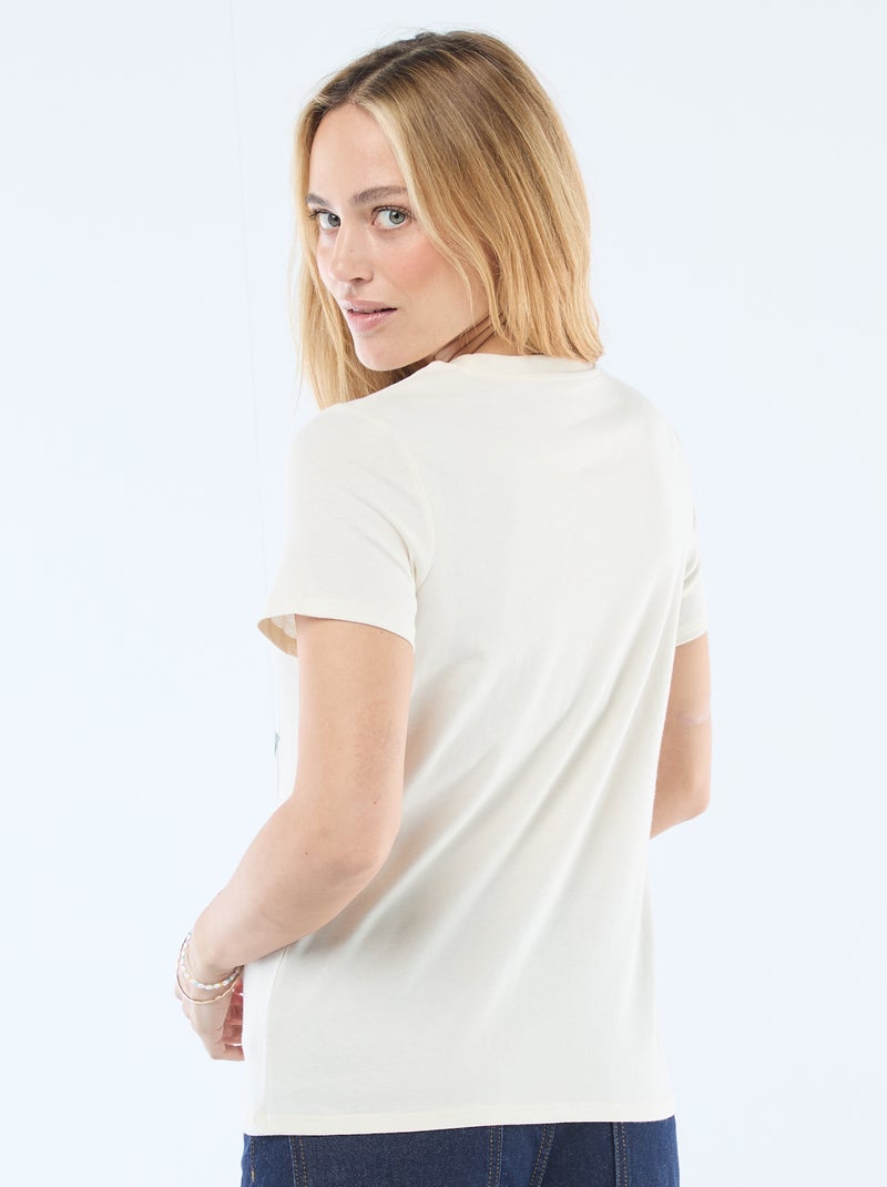 T-shirt met print Ecru - Kiabi