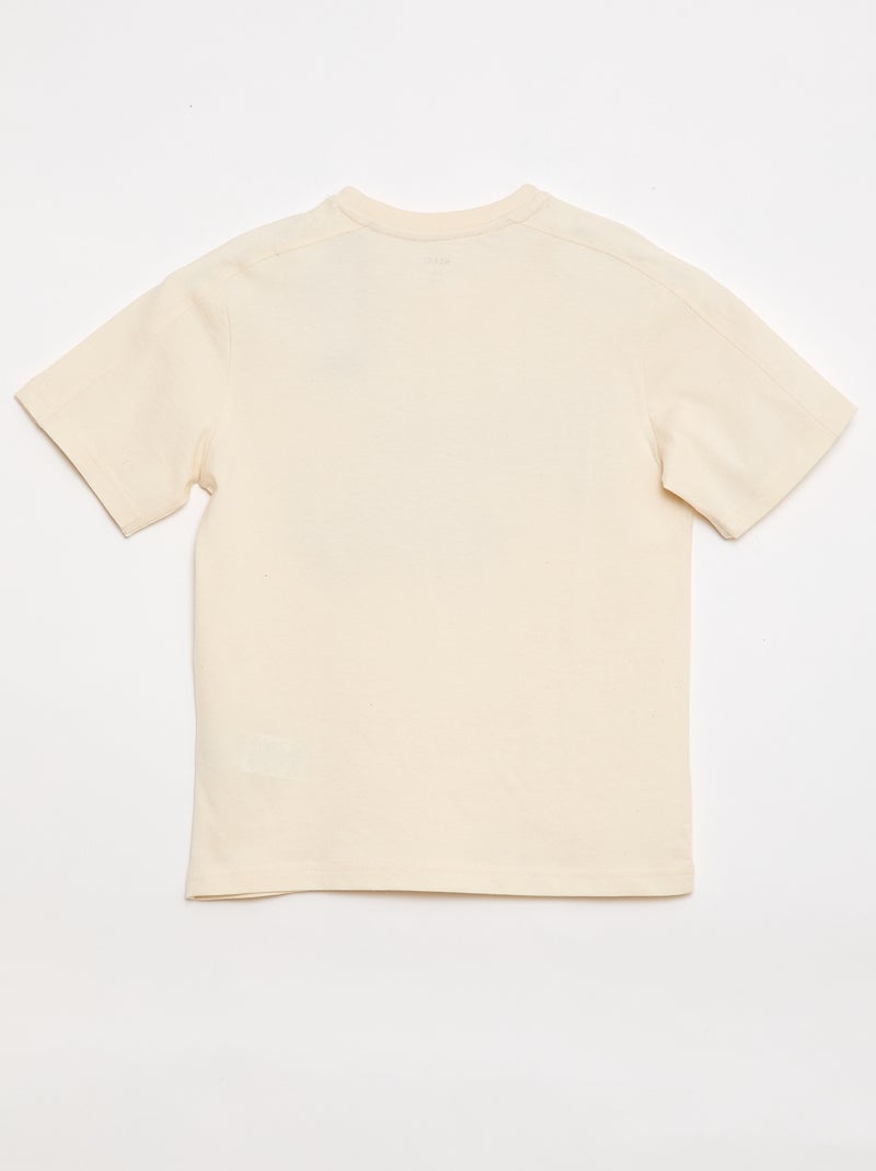 T-shirt met print en boodschap Biege - Kiabi