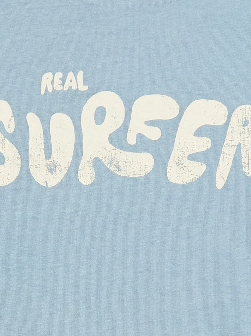 T-shirt met print en boodschap Blauw - Kiabi