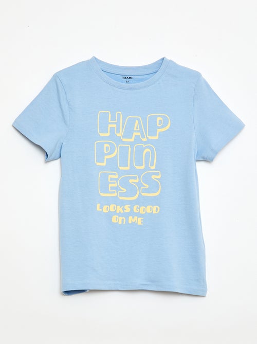T-shirt met print en boodschap - Kiabi
