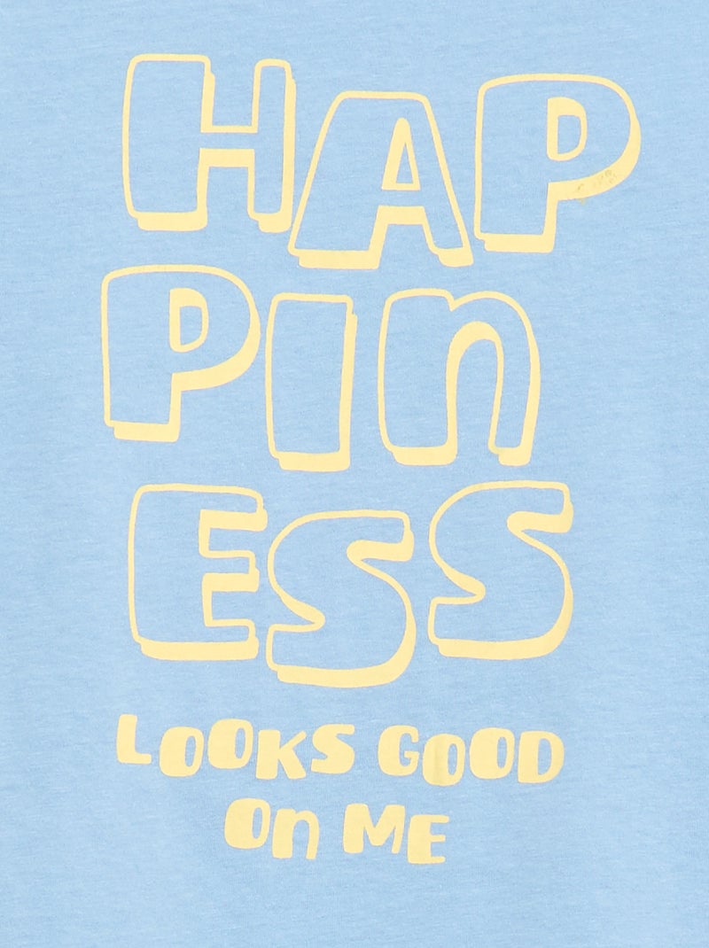 T-shirt met print en boodschap Blauw - Kiabi