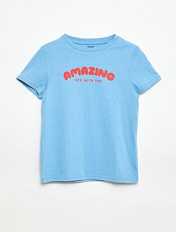 T-shirt met print en boodschap