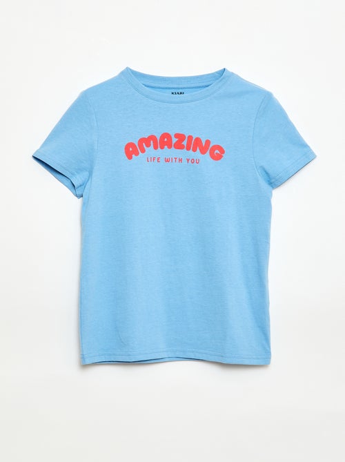 T-shirt met print en boodschap - Kiabi