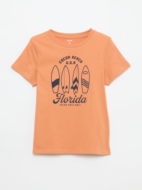 T-shirt met print en boodschap - Kiabi