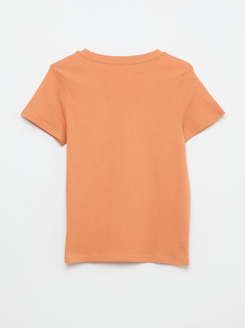 T-shirt met print en boodschap Bruin - Kiabi