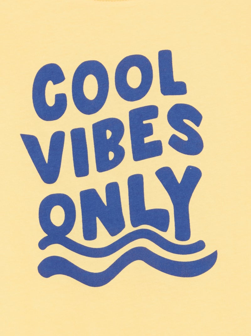 T-shirt met print en boodschap Geel - Kiabi