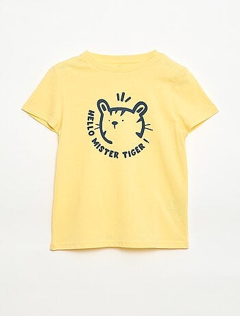 T-shirt met print en boodschap