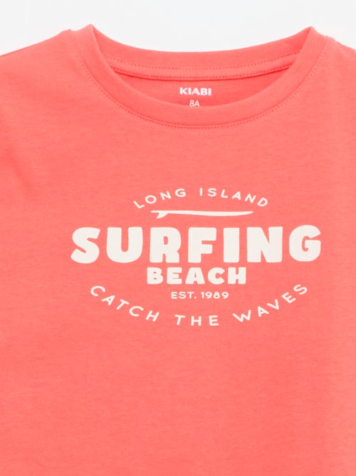 T-shirt met print en boodschap - Kiabi