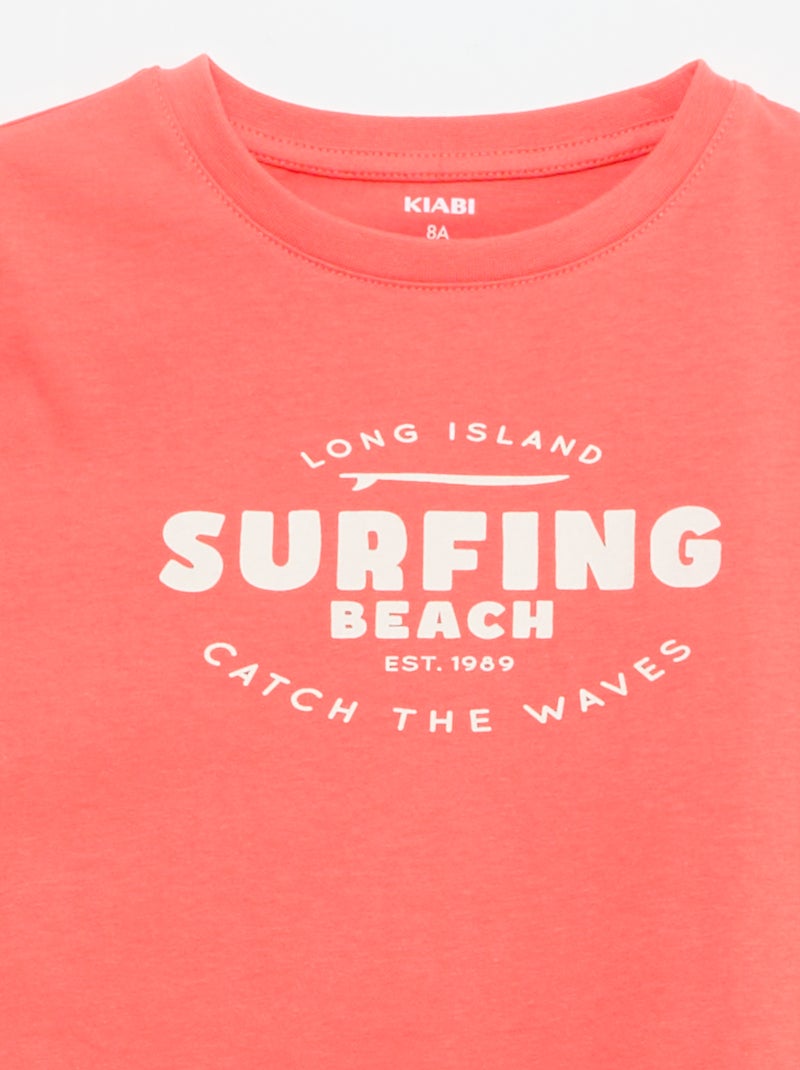 T-shirt met print en boodschap Oranje - Kiabi