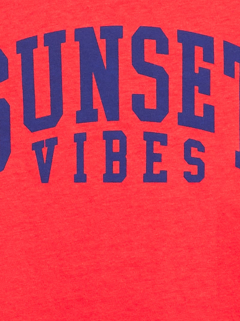 T-shirt met print en boodschap Rood - Kiabi