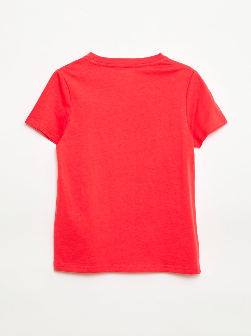 T-shirt met print en boodschap Rood - Kiabi