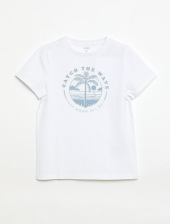 T-shirt met print en boodschap