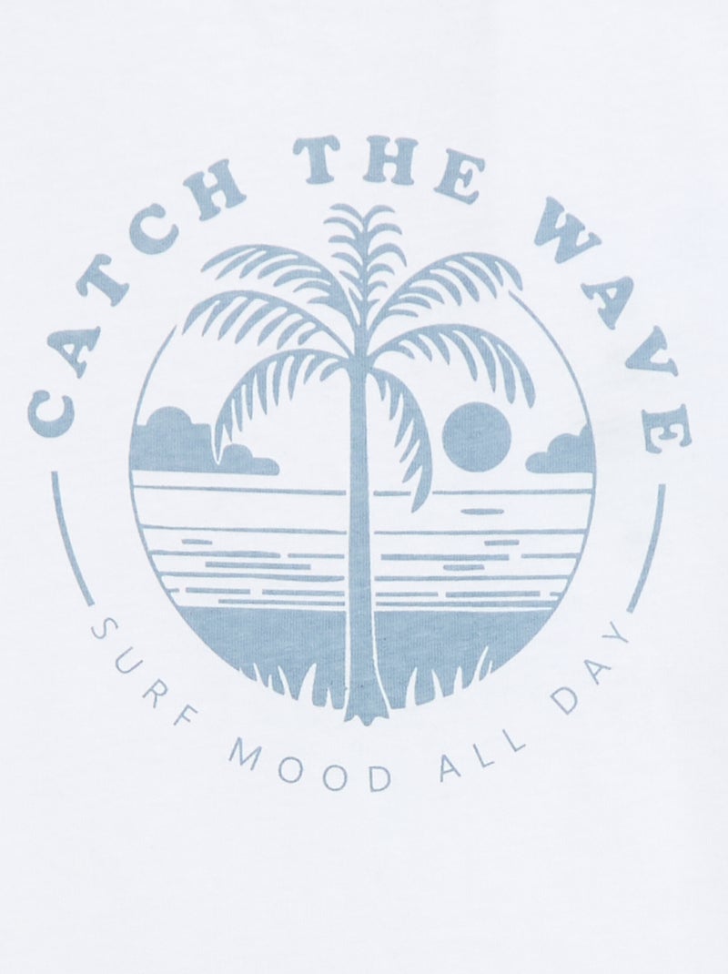 T-shirt met print en boodschap Wit - Kiabi