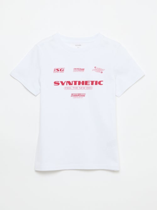 T-shirt met print en boodschap - Kiabi