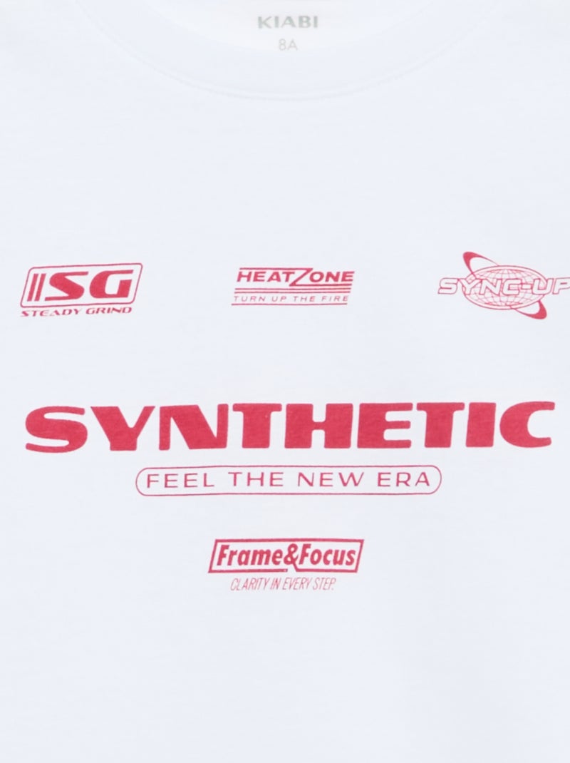 T-shirt met print en boodschap Wit - Kiabi