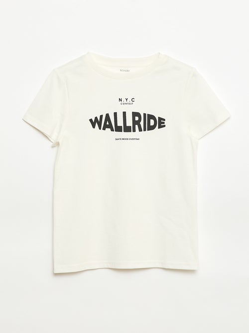 T-shirt met print en boodschap - Kiabi