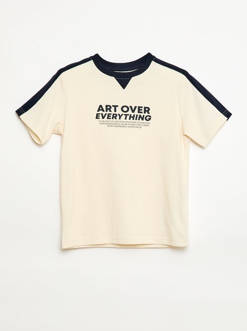 T-shirt met print en boodschap - Kiabi