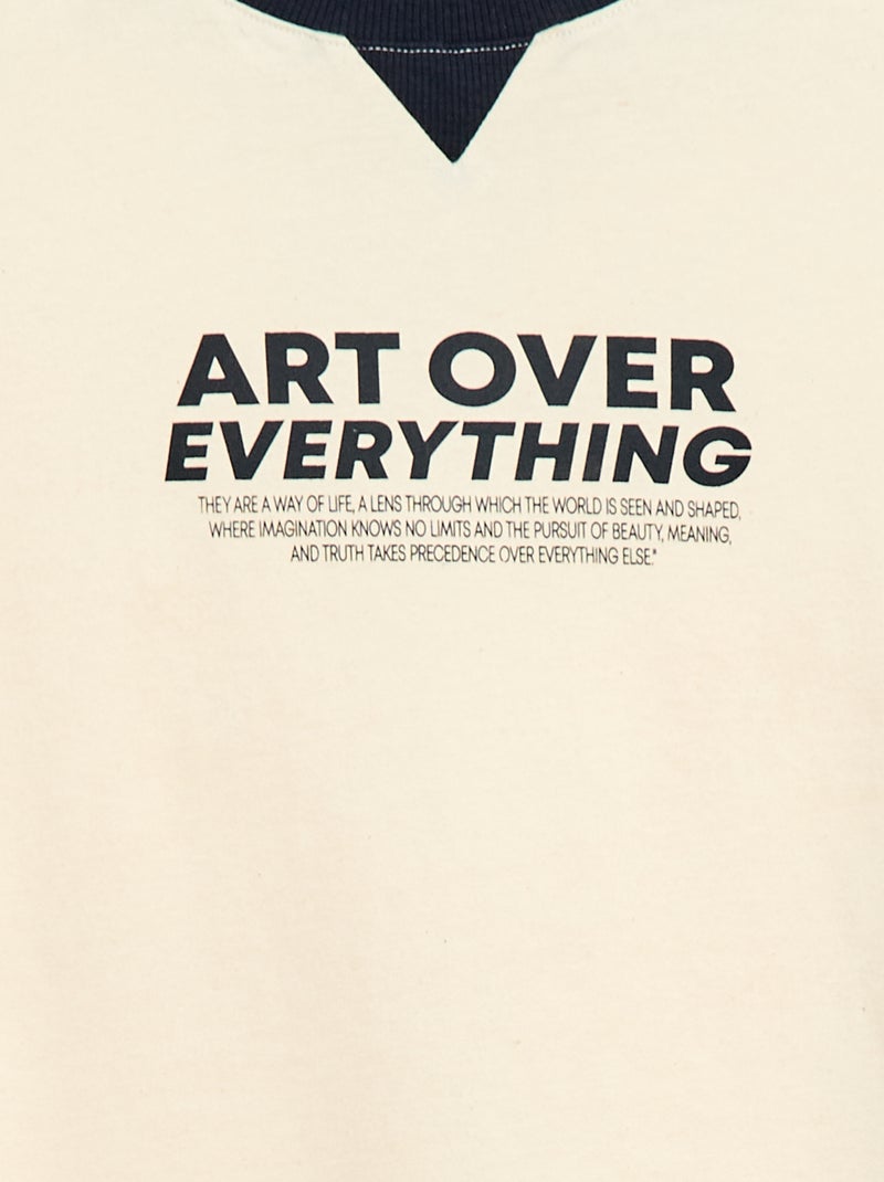 T-shirt met print en boodschap Wit - Kiabi