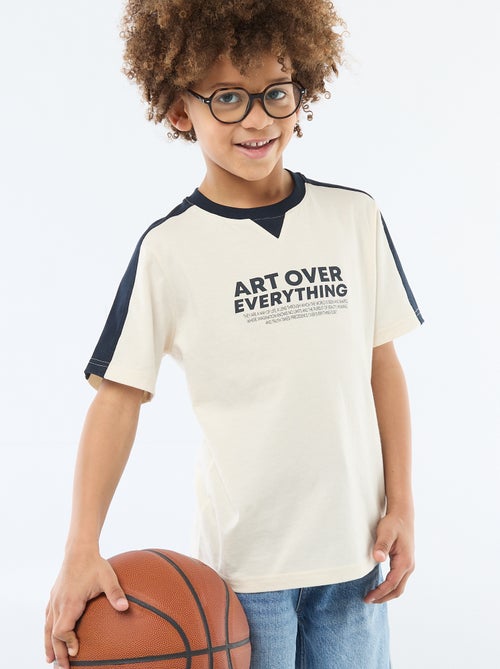 T-shirt met print en boodschap - Kiabi