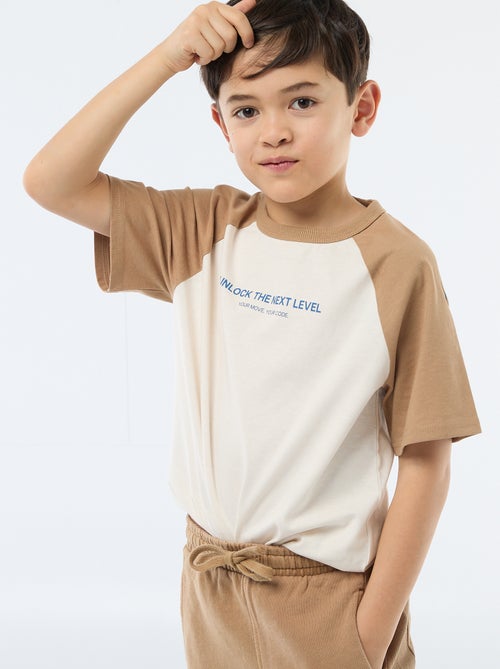 T-shirt met print en boodschap - Kiabi