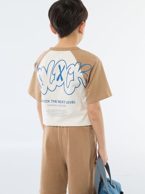 T-shirt met print en boodschap - Kiabi