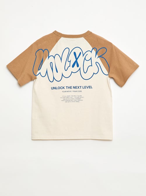 T-shirt met print en boodschap - Kiabi