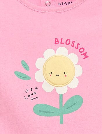T-shirt met print en borduursel en korte mouwen
