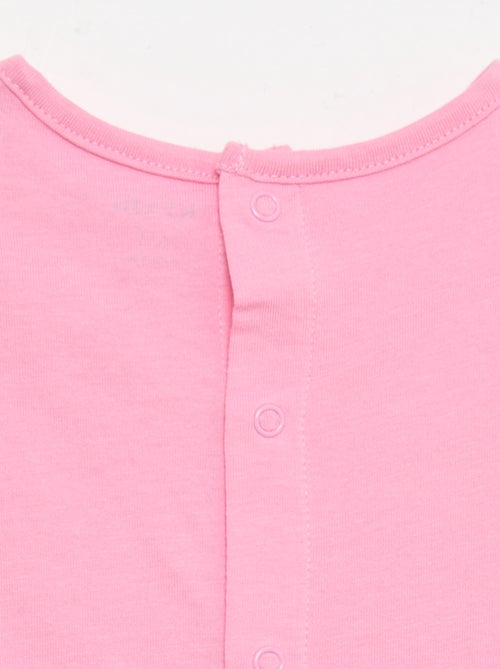 T-shirt met print en borduursel en korte mouwen - Kiabi