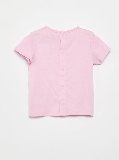 T-shirt met print en borduursel en korte mouwen - Kiabi
