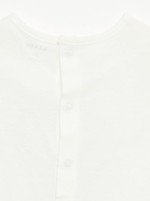 T-shirt met print en borduursel en korte mouwen - Kiabi