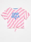 T-shirt met print en knoopdetail aan de zoom ROSE - Kiabi