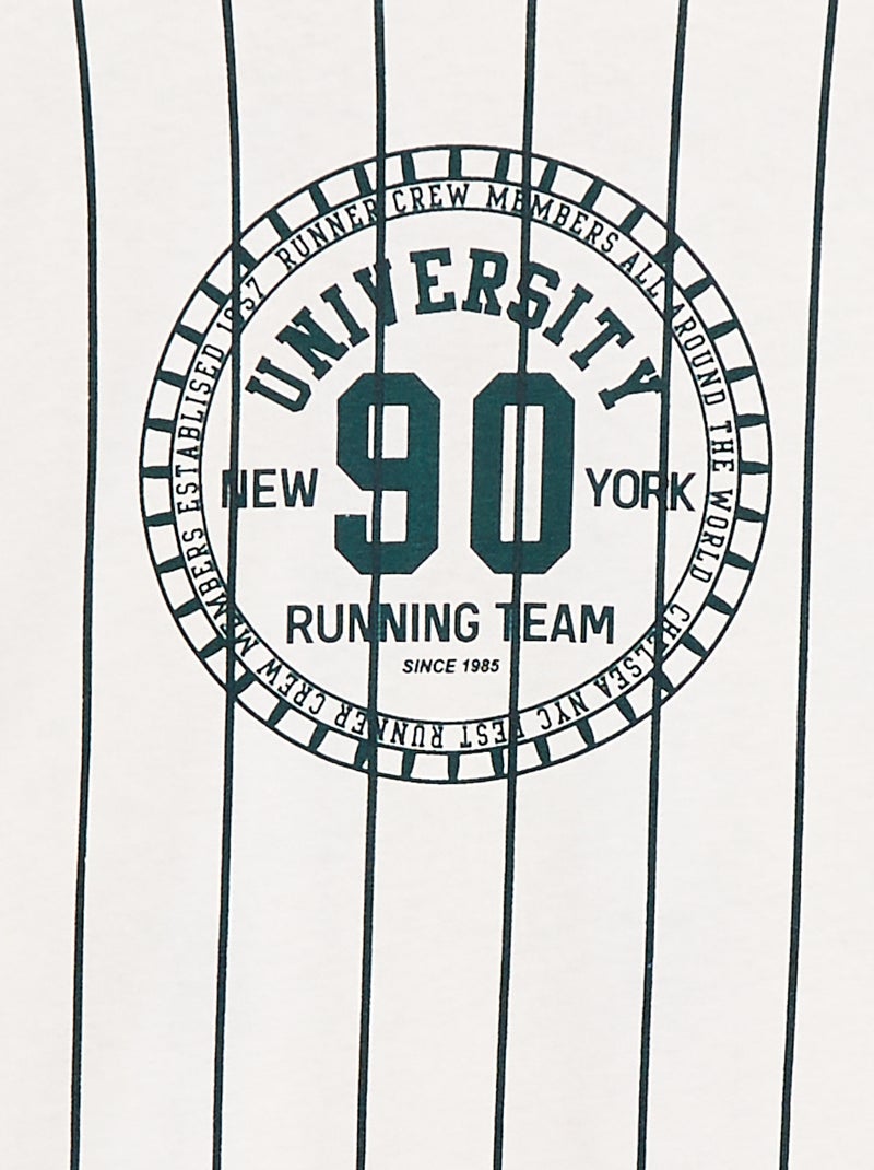 T-shirt met print en korte mouw in American college-stijl Blauw - Kiabi