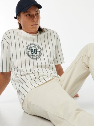 T-shirt met print en korte mouw in American college-stijl