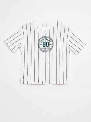 T-shirt met print en korte mouw in American college-stijl