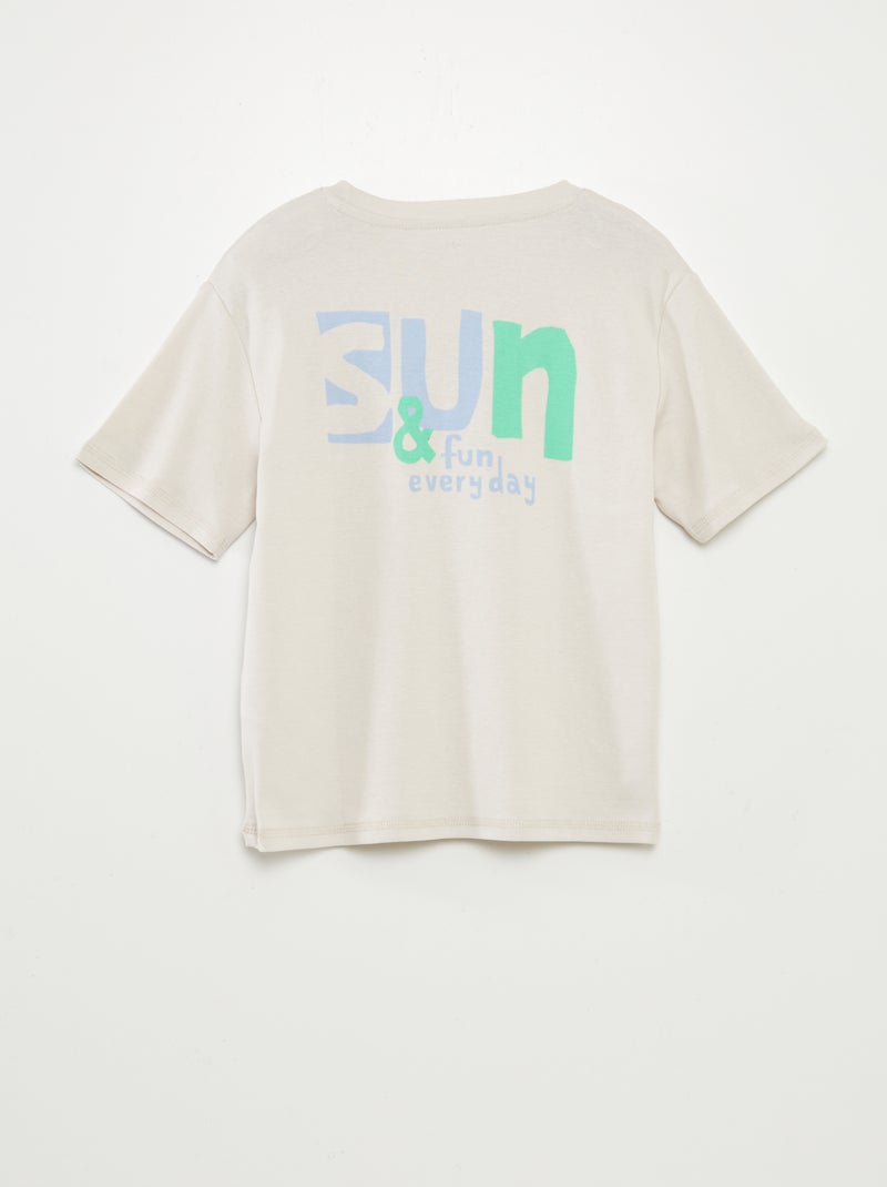 T-shirt met print en korte mouw WIT - Kiabi