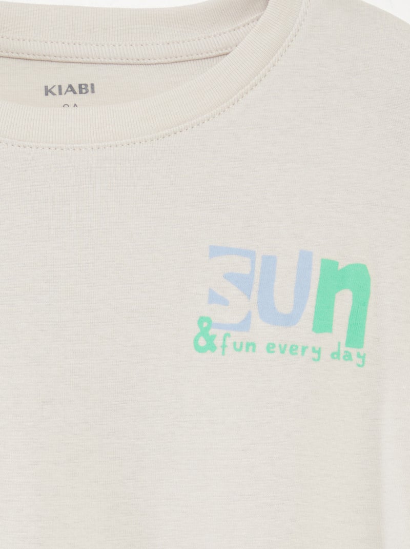 T-shirt met print en korte mouw WIT - Kiabi