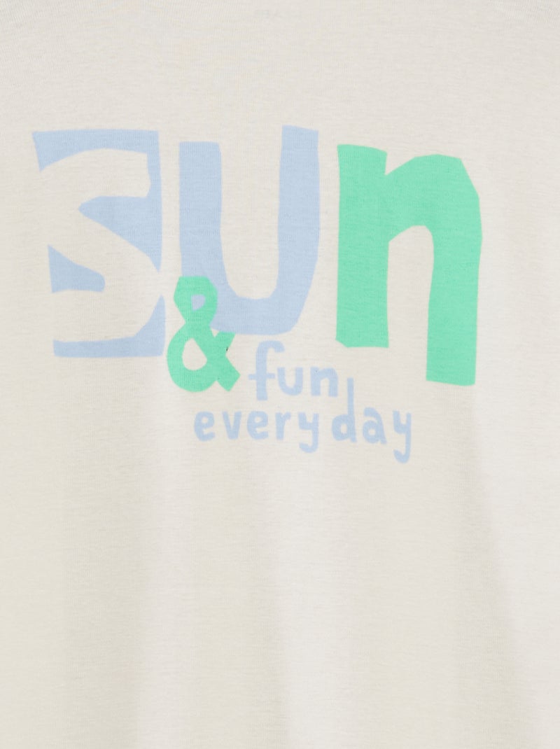 T-shirt met print en korte mouw WIT - Kiabi