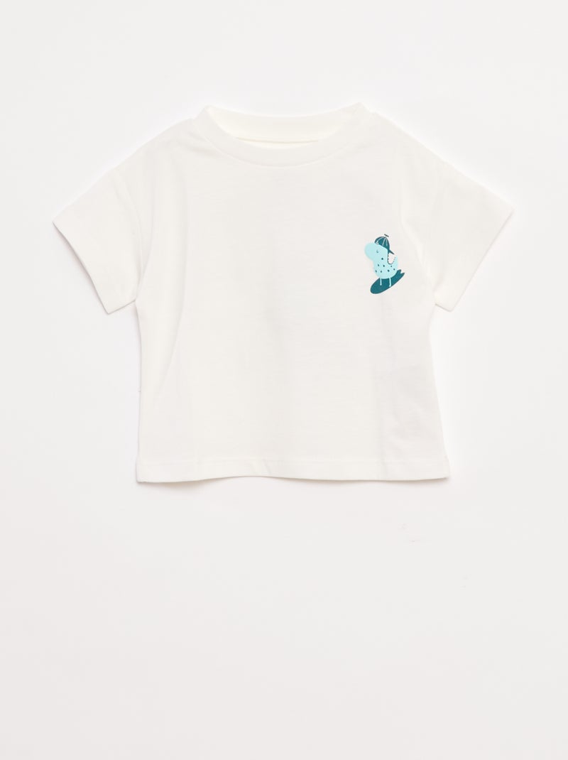 T-shirt met print en korte mouw Wit - Kiabi