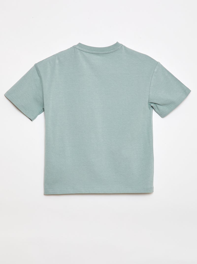 T-shirt met print en korte mouwen - Collectie gemakkelijk aan te trekken Blauw - Kiabi