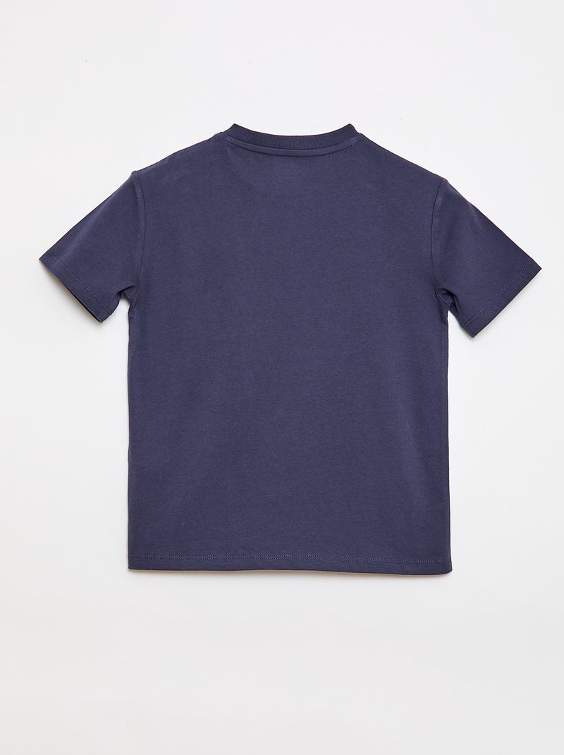 T-shirt met print en korte mouwen - Gemakkelijk aan te trekken collectie Blauw - Kiabi