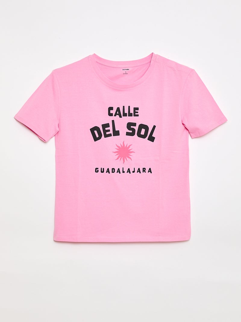 T-shirt met print en korte mouwen - gemakkelijk aan te trekken collectie Rose - Kiabi
