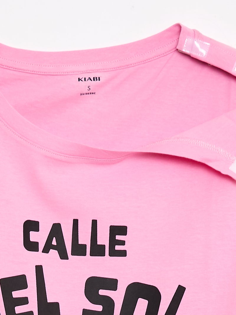 T-shirt met print en korte mouwen - gemakkelijk aan te trekken collectie Rose - Kiabi