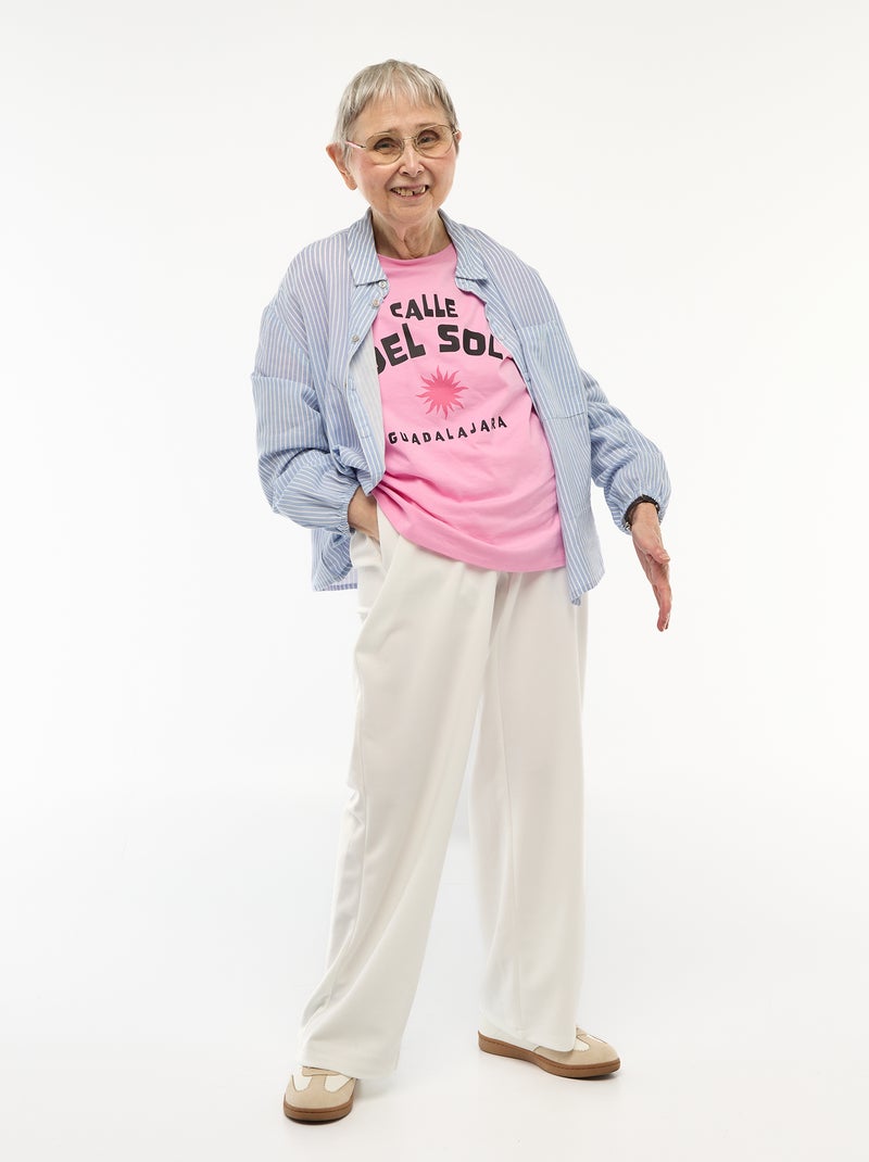 T-shirt met print en korte mouwen - gemakkelijk aan te trekken collectie Rose - Kiabi