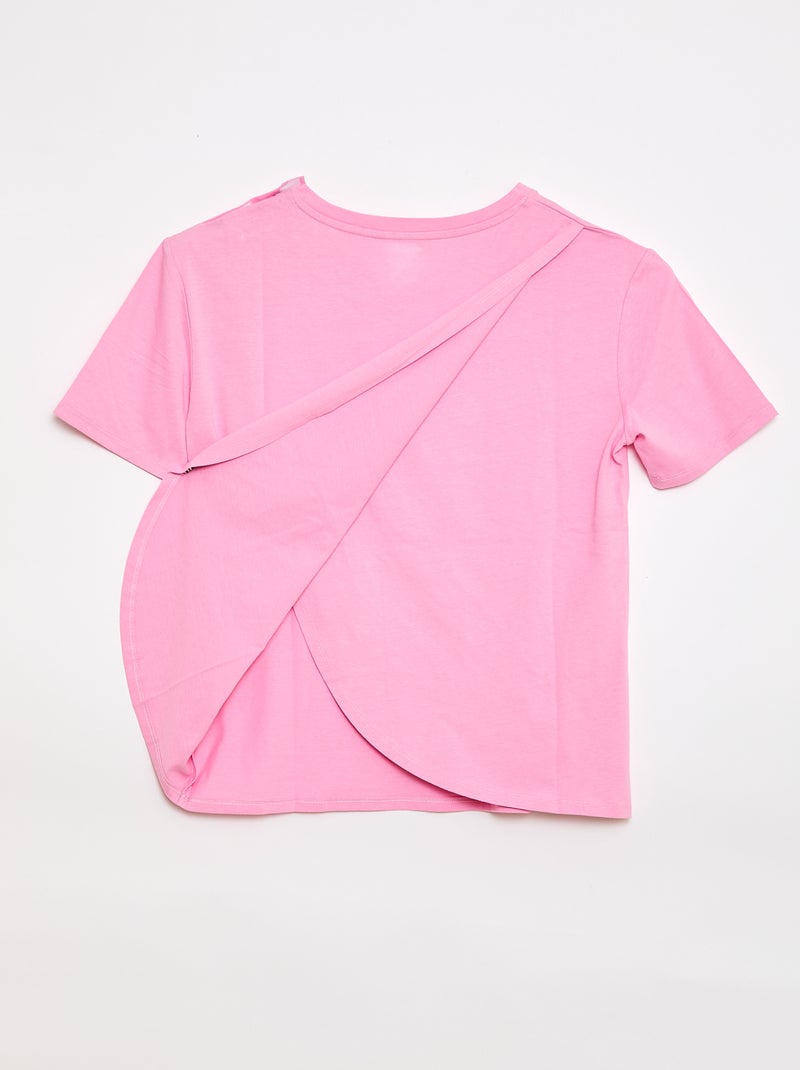 T-shirt met print en korte mouwen - gemakkelijk aan te trekken collectie Rose - Kiabi