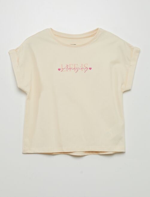 T-shirt met print en korte mouwen - Kiabi